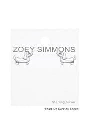 Sterling Silver Dog Ear Studs - SS