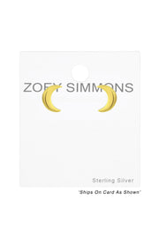 Sterling Silver Moon Ear Studs - VM