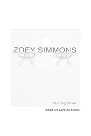 Sterling Silver Tie Bow Ear Studs - SS