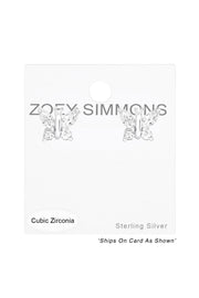 Sterling Silver Butterfly Ear Studs With Cubic Zirconia - SS