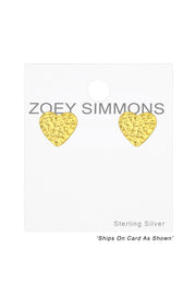 Sterling Silver Heart Ear Studs - VM