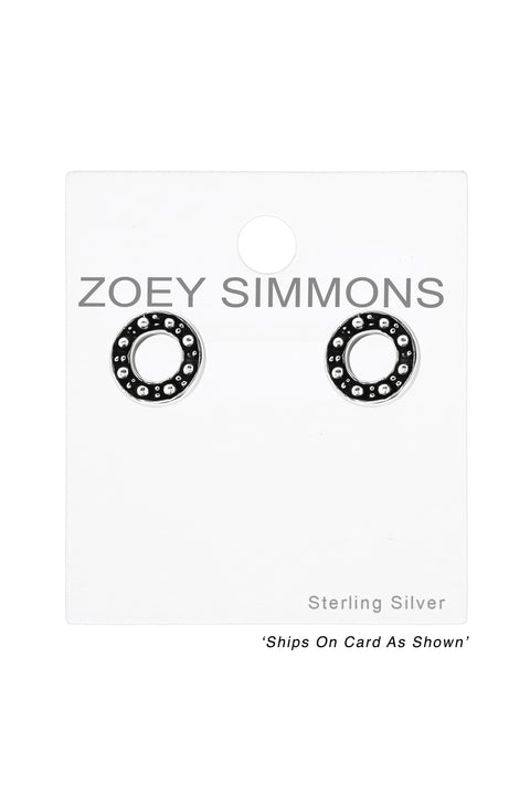 Sterling Silver Circle Ear Studs - SS