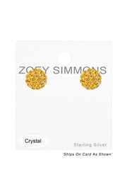 Sterling Silver Round Ear Studs & Swarovski_ Crystals - SS