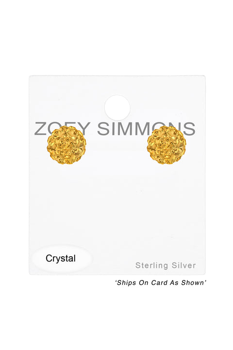 Sterling Silver Round Ear Studs & Swarovski_ Crystals - SS