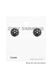 Sterling Silver Round Ear Studs & Swarovski_ Crystals - SS