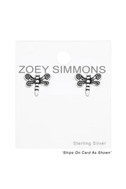 Sterling Silver Dragonfly Ear Studs - SS