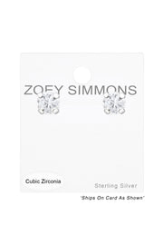 Sterling Silver Round 3mm Ear Studs With Cubic Zirconia - SS