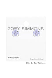 Sterling Silver Round 3mm Ear Studs With Cubic Zirconia - SS