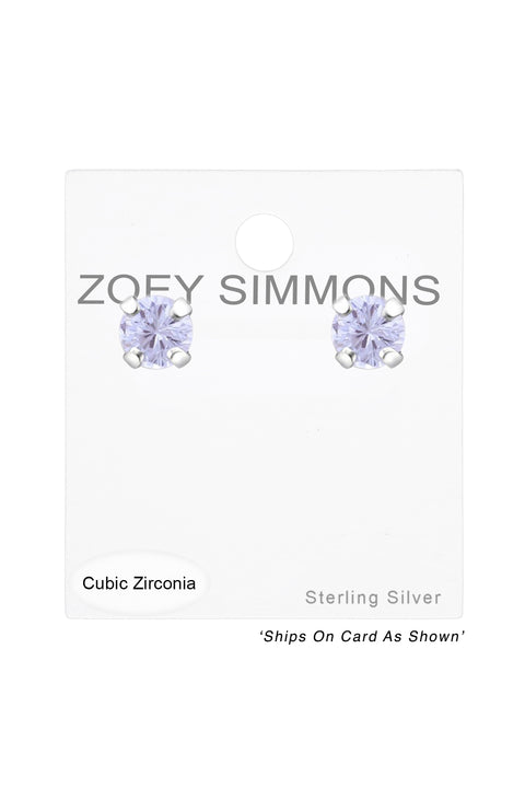 Sterling Silver Round 3mm Ear Studs With Cubic Zirconia - SS