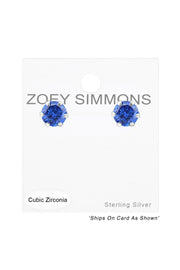 Sterling Silver Round 4mm Ear Studs With Cubic Zirconia - SS