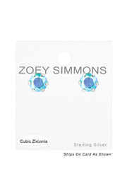 Sterling Silver Round 4mm Ear Studs With Cubic Zirconia - SS