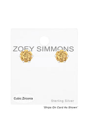 Sterling Silver Round 6mm Ear Studs With Cubic Zirconia - SS