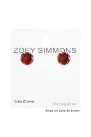 Sterling Silver Round 6mm Ear Studs With Cubic Zirconia - SS