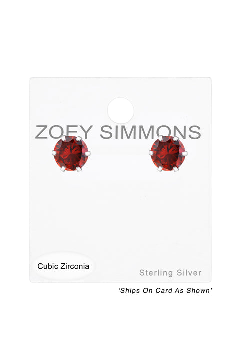 Sterling Silver Round 6mm Ear Studs With Cubic Zirconia - SS