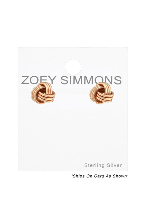 Sterling Silver Knot Ear Studs - RG