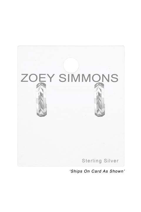 Sterling Silver Hoop Ear Studs - SS