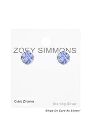 Sterling Silver Round 5mm Ear Studs With Cubic Zirconia - SS