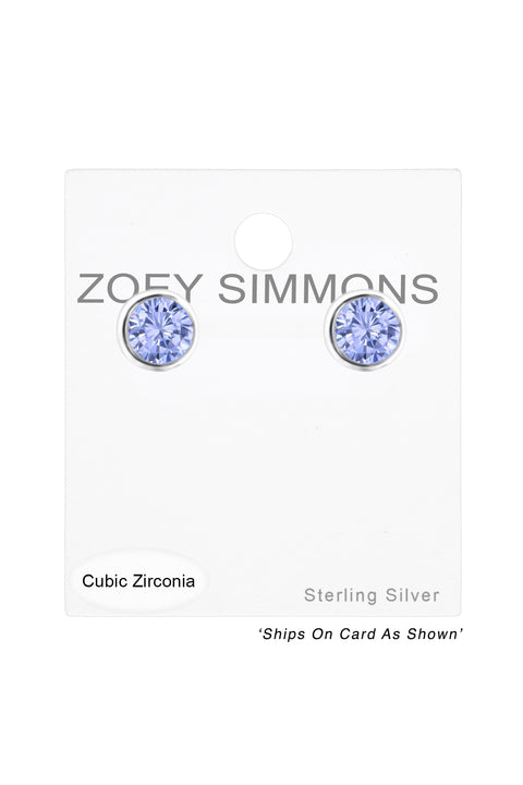 Sterling Silver Round 5mm Ear Studs With Cubic Zirconia - SS
