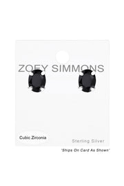 Sterling Silver Oval 3x4mm Ear Studs With CZ - SS
