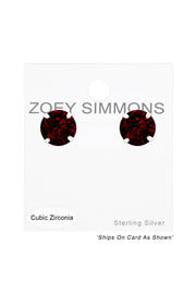 Sterling Silver Round 7mm Ear Studs With Cubic Zirconia - SS