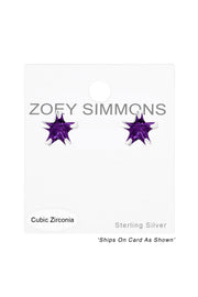 Sterling Silver Star 3mm Ear Studs With Cubic Zirconia - SS