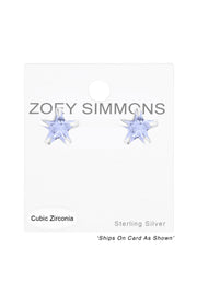 Sterling Silver Star 3mm Ear Studs With Cubic Zirconia - SS