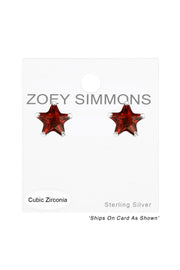 Sterling Silver Star 4mm Ear Studs With Cubic Zirconia - SS