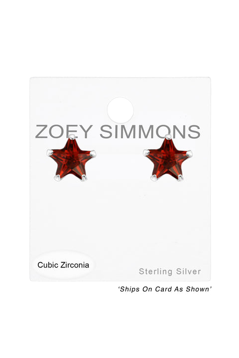 Sterling Silver Star 4mm Ear Studs With Cubic Zirconia - SS