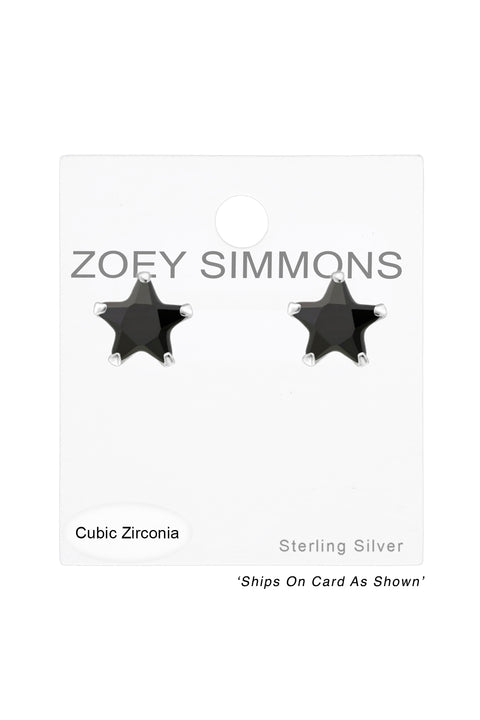 Sterling Silver Star 4mm Ear Studs With Cubic Zirconia - SS