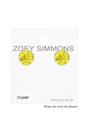 Sterling Silver Round 3mm Ear Studs With Crystals - SS