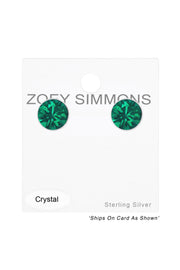 Sterling Silver Round 3mm Ear Studs With Crystals - SS