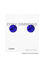 Sterling Silver Round 3mm Ear Studs With Crystals - SS