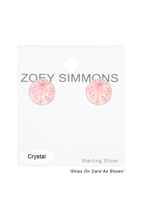 Sterling Silver Round 3mm Ear Studs With Crystals - SS
