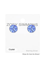 Sterling Silver Round 3.5mm Ear Studs With Crystals - SS