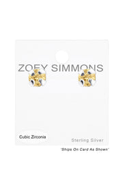 Sterling Silver Round 2mm Ear Studs With Cubic Zirconia - SS