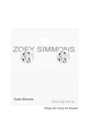 Sterling Silver Round 2mm Ear Studs With Cubic Zirconia - SS