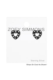 Sterling Silver Heart Ear Studs - SS