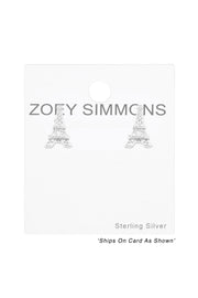 Sterling Silver Eiffel Tower Ear Studs - SS