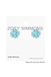Sterling Silver Round 4mm Ear Studs With Cubic Zirconia - SS