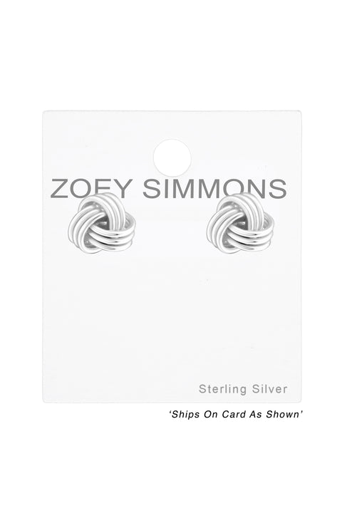 Sterling Silver Knot Ear Studs - SS