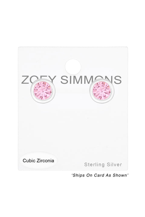 Sterling Silver Round 3mm Ear Studs With Cubic Zirconia - SS