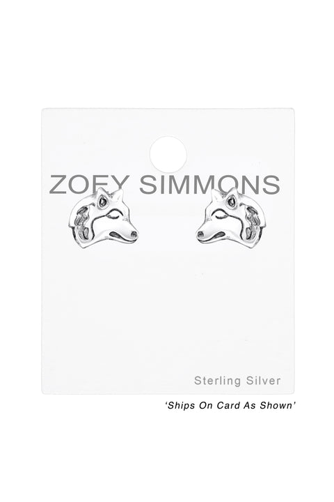 Sterling Silver Wolf Ear Studs - SS