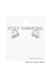 Sterling Silver Horse Ear Studs - SS