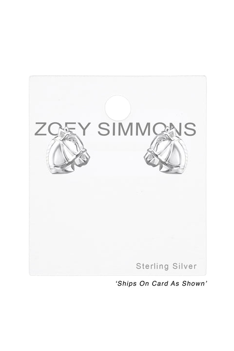 Sterling Silver Horse Ear Studs - SS
