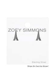 Sterling Silver Eiffel Tower Ear Studs - SS