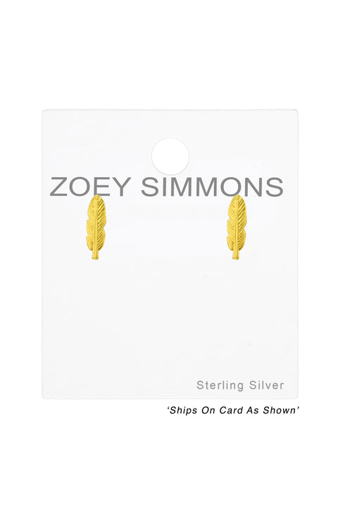 Sterling Silver Feather Ear Studs - VM