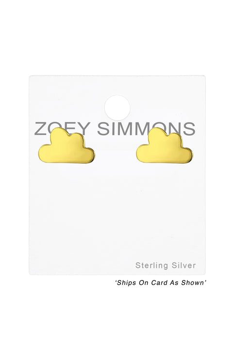 Sterling Silver Cloud Ear Studs - VM