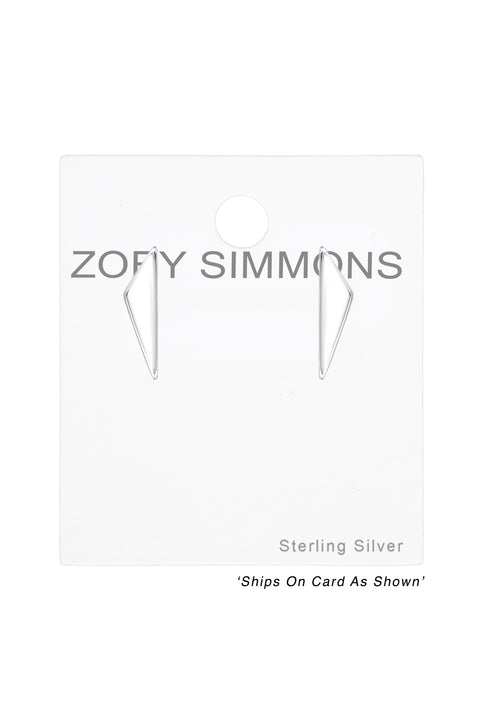 Sterling Silver Triangle Ear Studs - SS