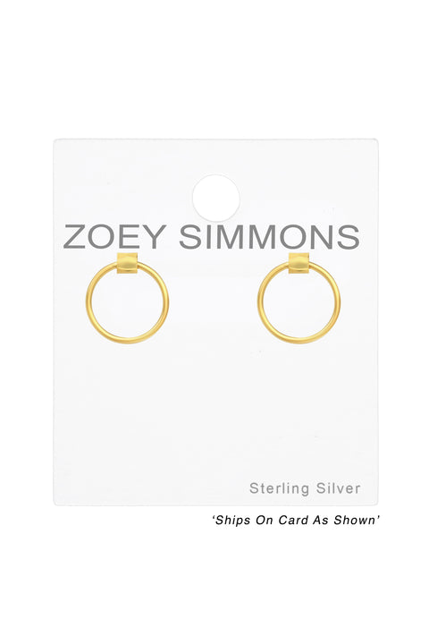 Sterling Silver Circle Ear Studs - VM
