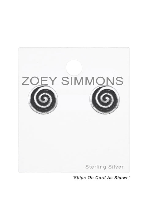 Sterling Silver Spiral Ear Studs - SS
